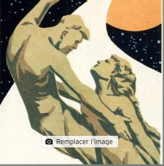 homme entrainant une femme vers les étoiles
